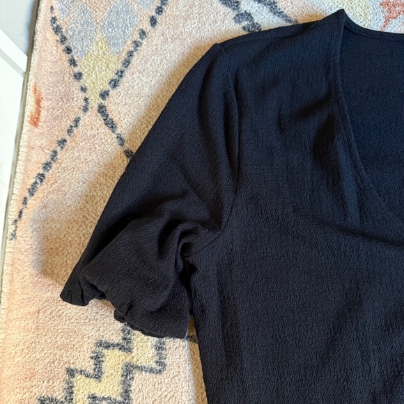 NWT Madewell Cross Front Button Dress Sz M Black - Picture 4 of 7